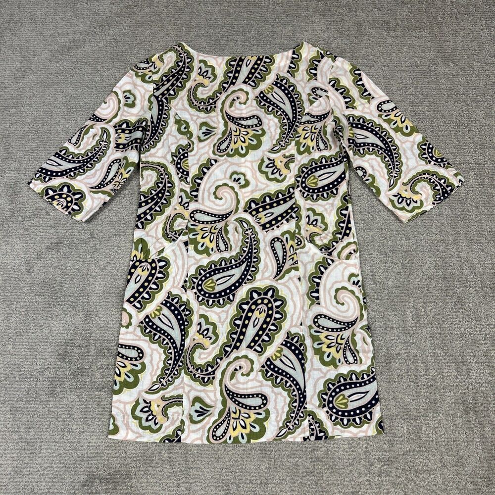 Boden Laurie Linen Paisley Dress Womens 6 Summer Chic Shift Pockets Lightweight